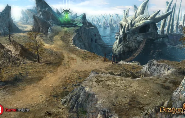 Дорога, скалы, череп, wasteland, dragon eternity