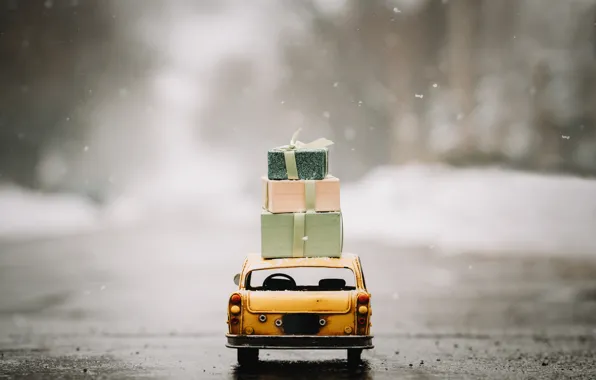 Car, игрушка, подарки, такси, toy, street, asphalt, моделька
