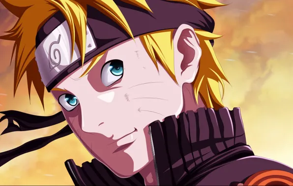 Взгляд, парень, naruto, anime, art, блондин