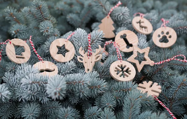 Праздник, Новый Год, christmas, Ёлка, New Year, Christmas tree, decorations, Wooden