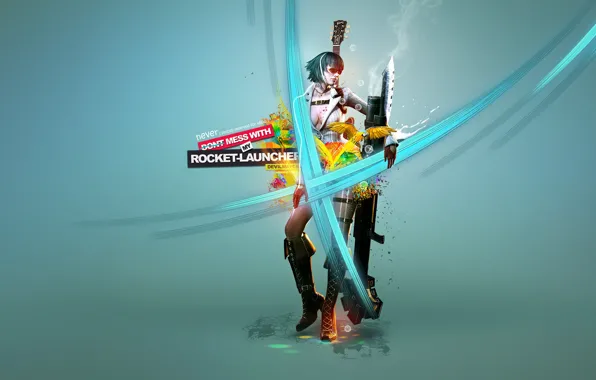 Картинка девушка, оружие, надпись, гитара, очки, art, Devil May Cry