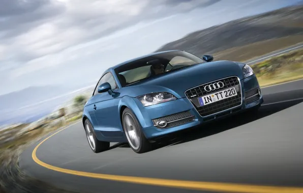 Audi, скорость, синяя, Audi TT