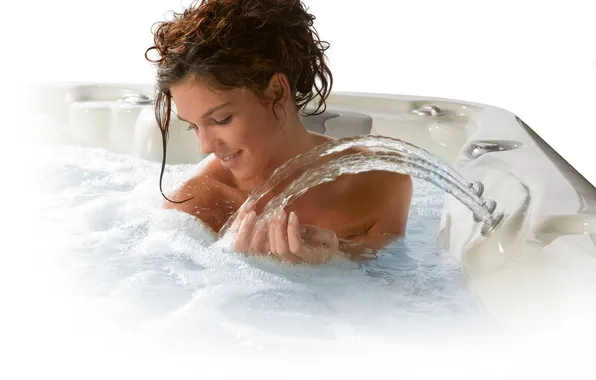 White, woman, water, bath