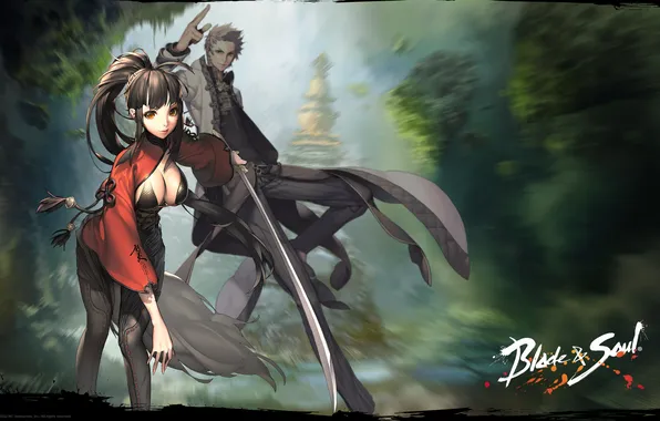 Девушка, парень, mmorpg, ncsoft, blade and soul, blade &amp; soul