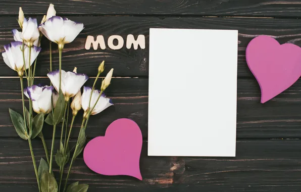 Букет, сердечки, эустома, Heart, Mothers day
