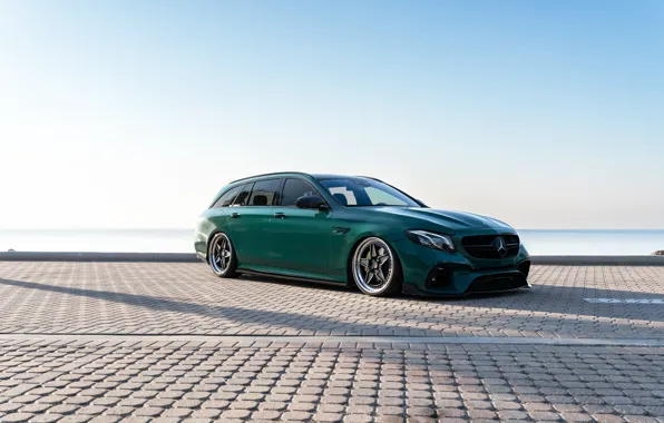 Mercedes Benz, Green, Wagon, E63 AMG, HRE Wheels, HRE, E63 AMG Wagon, Mercedes Benz E63