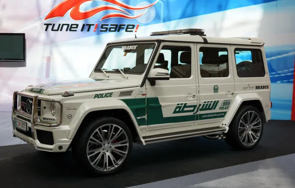 Картинка mercedes, brabus, police, dubai, g-class