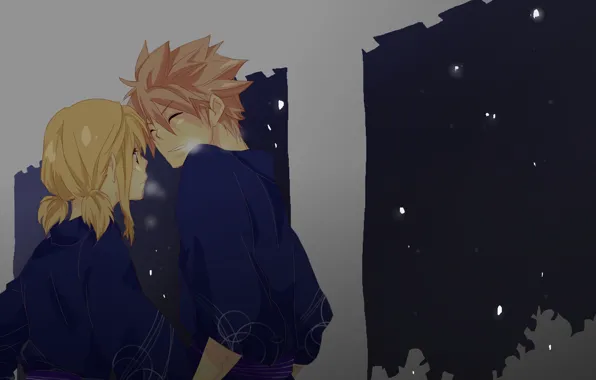 Аниме, арт, Fairy Tail, Сказка о хвосте феи, Lucy Heartfilia, Natsu Dragneel