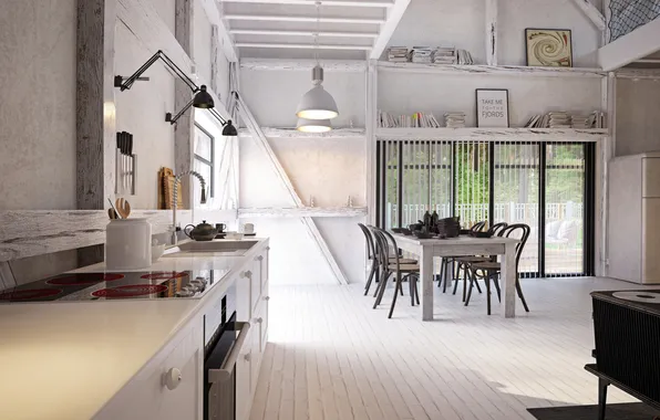 Дизайн, стиль, интерьер, кухня, коттедж, interior, столовая, обеденная зона