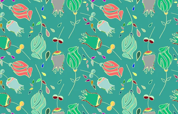 Цветы, зеленый, фон, текстура, бутоны, texture, color