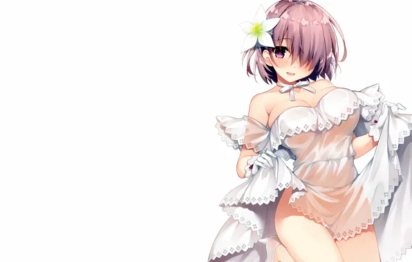 Girl, sexy, cleavage, pink hair, dress, boobs, anime, beautiful