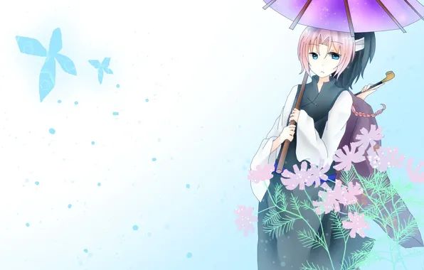 Зонт, арт, двое, Gintama, Гинтама
