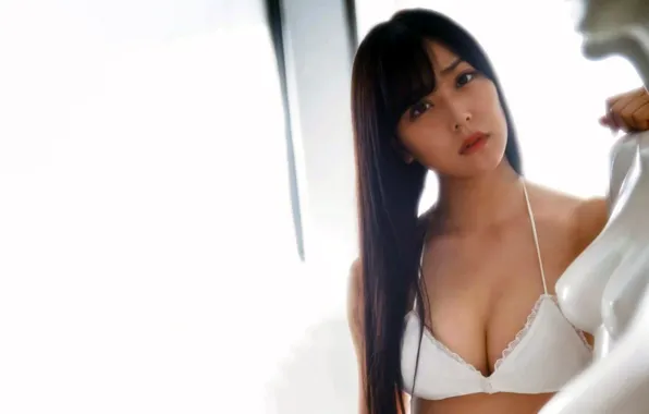 Girl, sexy, lingerie, bra, cleavage, long hair, boobs, beautiful