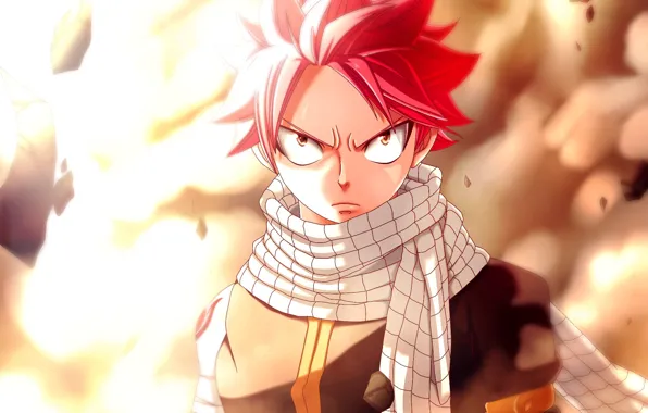 Аниме, арт, Fairy Tail, Нацу Драгнил, Хвост феи
