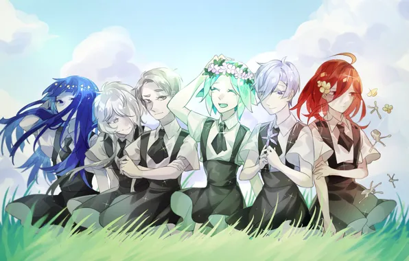 Девушки, аниме, Houseki no Kuni, Страна Самоцветов