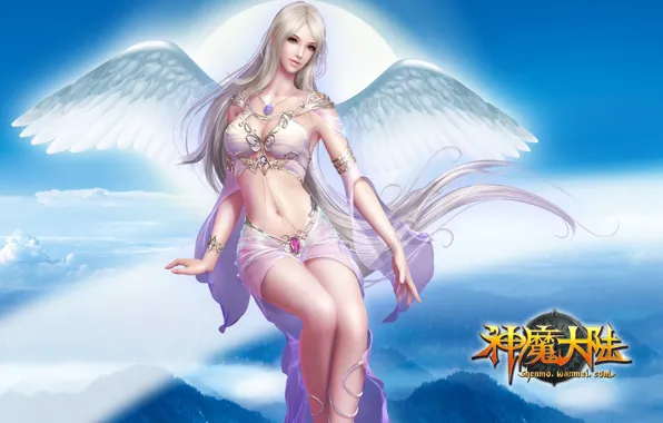 Girl, fantasy, wings, forsaken world, sillia