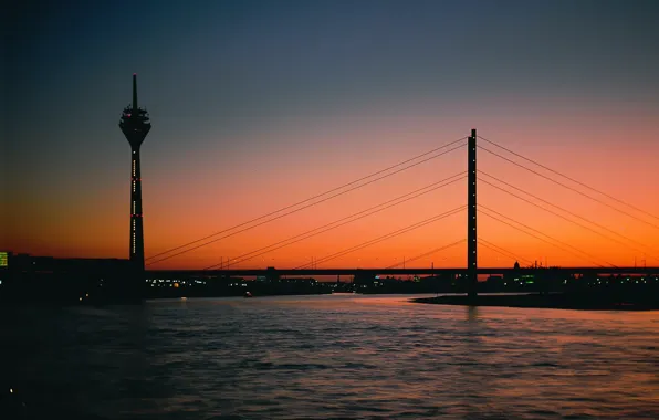 Картинка Вечер, Мост, Башня