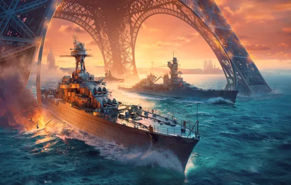Корабли, бой, морской