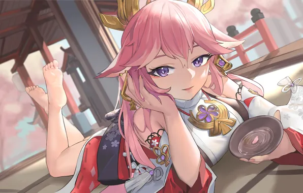 Gadis seksi, dampak genshin, yae miko genshin impact