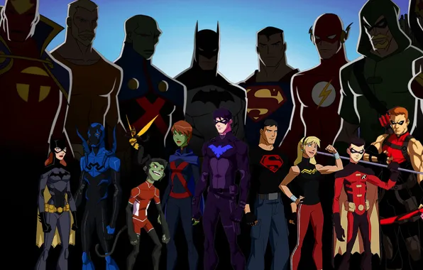 Wonder Woman, Batman, heroes, Robin, Superman, dc comics, Green Arrow, Flash