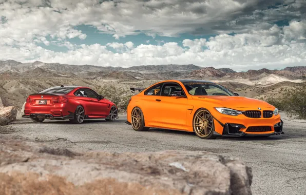 Картинка авто, небо, облака, пейзаж, дизайн, стиль, автомобиль, BMW M4
