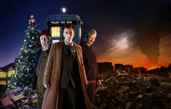 Картинка свалка, Doctor Who, Доктор Кто, тардис, полицейская будка, TARDIS, David Tennant, Дэвид Теннант