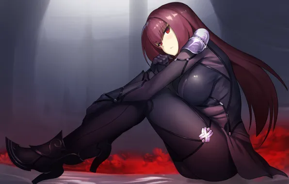 Картинка поза, Fate / Grand Order, Судьба великая кампания, сидит, девушка