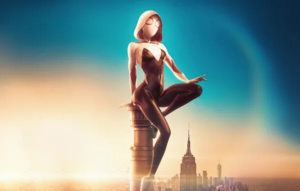 City, Spider, sitting, Gwen Stacy