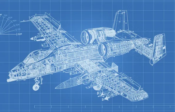 Картинка конструкция, схема, штурмовик, A-10, Thunderbolt II, «Тандерболт» II