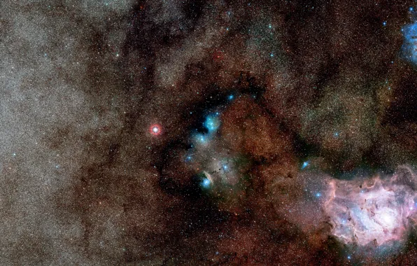 Nebula, NGC 6559, Messier 8, Constellation of Sagittarius, Digitized Sky Survey 2, The Trifid Nebula, …