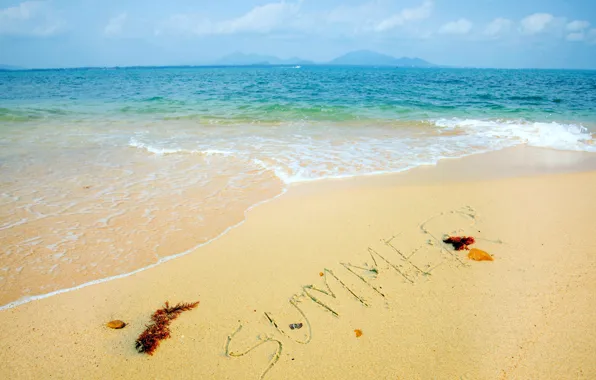 Картинка песок, море, пляж, лето, солнце, summer, beach, sea