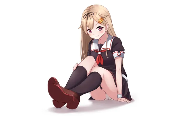 Girl, sexy, blouse, panties, long hair, anime, beautiful, pretty