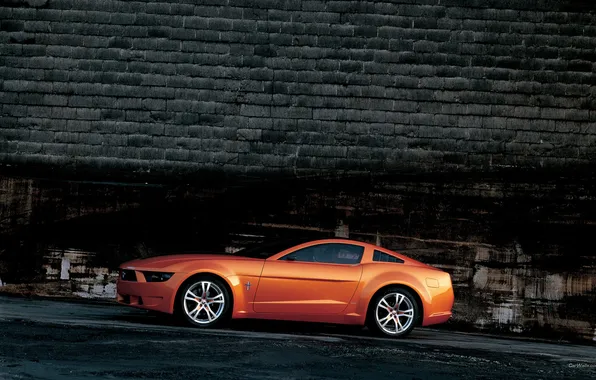Картинка авто, оранжевый, Ford, Mustang -Giugiaro