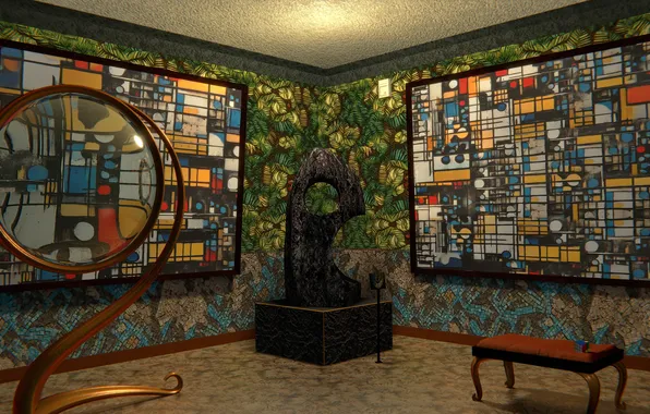 Fantasy, museum, wallpaer, avantgarde, blender3d, 3dart, experimental, 3dscene