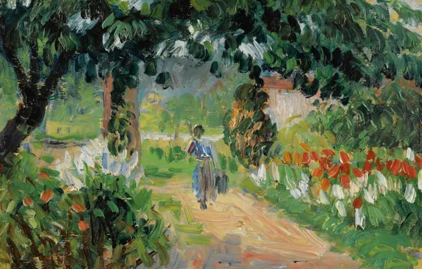 Пейзаж, картина, Камиль Писсарро, Садовая Аллея в Эраньи