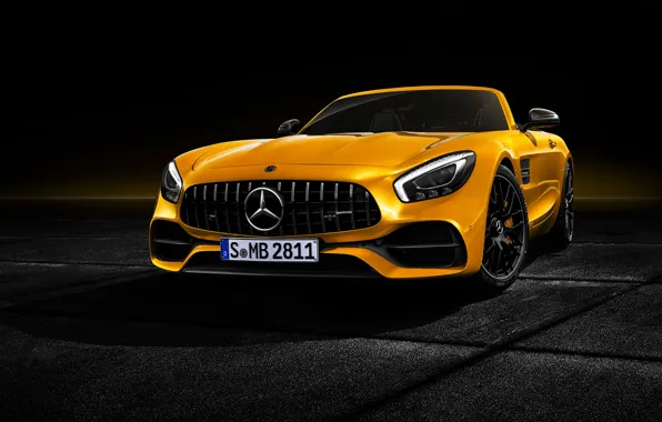 Roadster, Mercedes-Benz, вид спереди, AMG, 2018, GT S