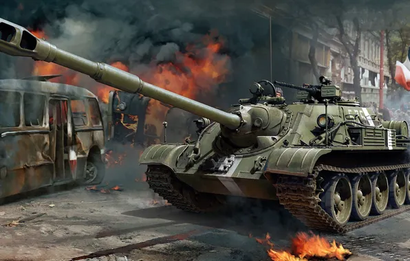 Картинка САУ, истребитель танков, штурмовое орудие, СУ-122-54, советская самоходная артиллерийская установка