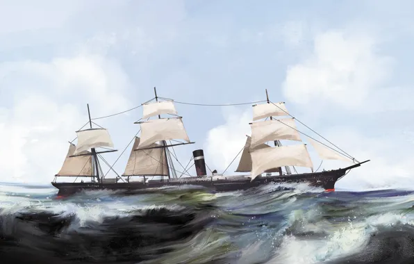 Волны, корабль, Transatlantic Ships, city of berlin
