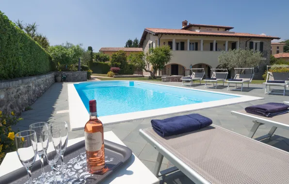 Вилла, бассейн, Италия, Lago di Garda, Soiano del Lago, Villa Ardea