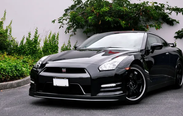 Car, black, R35, Nissan GTR