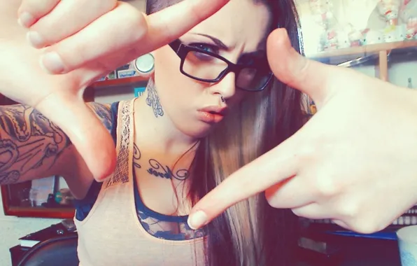 Tattoo, Glasses, Kareem, Piercing