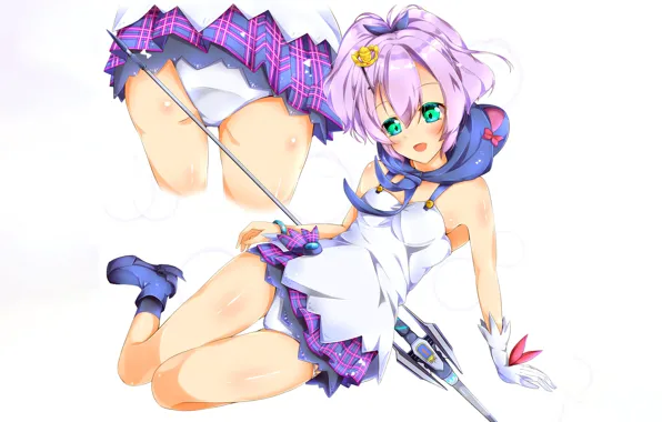 Girl, sexy, lingerie, pantsu, panties, pink hair, green eyes, dress