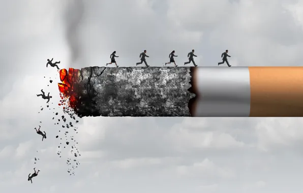 Cigarette, death, dramatization, life reduction, health risk