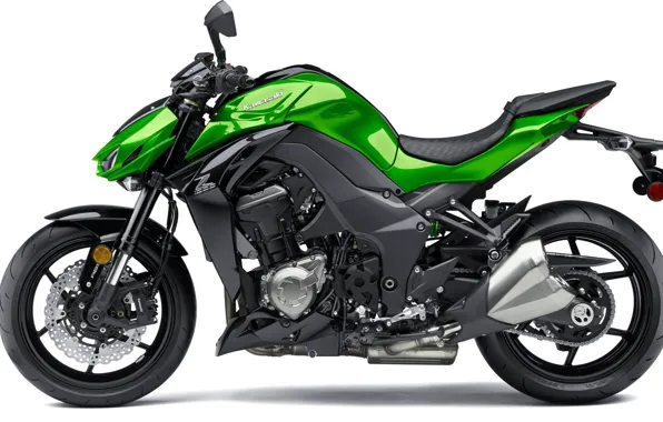 Мотоцикл, белый фон, 2016, Kawasaki Z1000