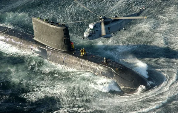 Техника, USA, вертолёт, подводная лодка, helicopter, weapons, submarine, arms