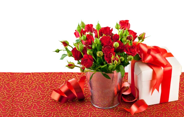 Фото, Цветы, Красный, Розы, Много, Бантик, Подарки