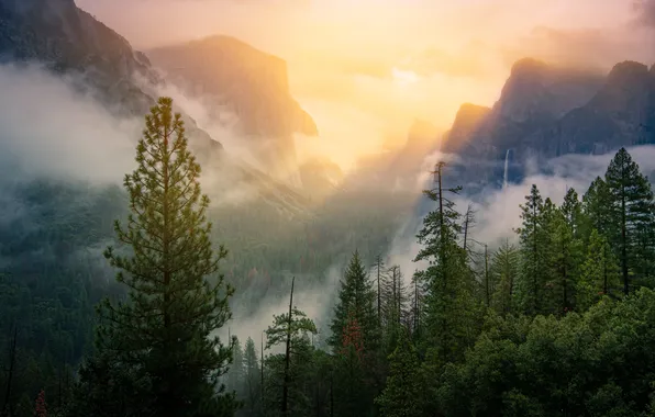 Картинка USA, California, Yosemite National Park, Sierra Nevada, Yosemite Falls