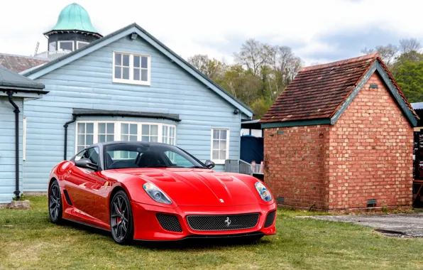 Картинка red, house, 599, gto, Ferarri