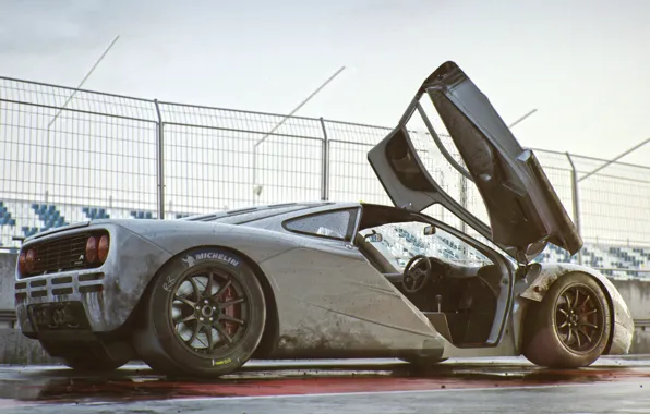 Машина, Серый, Суперкар, Рендеринг, Mclaren, Mclaren f1, Colorsponge Carlos