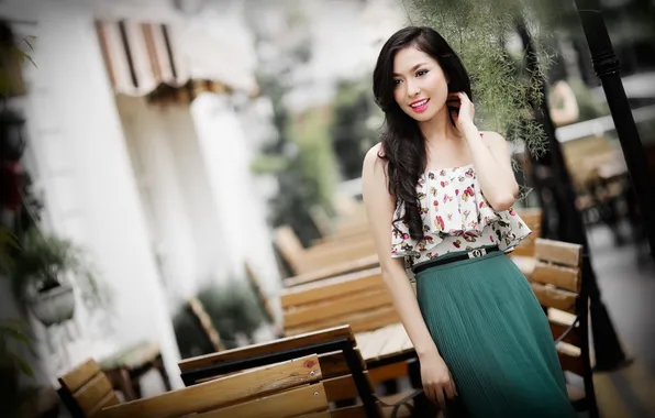 Взгляд, девушка, азиатка